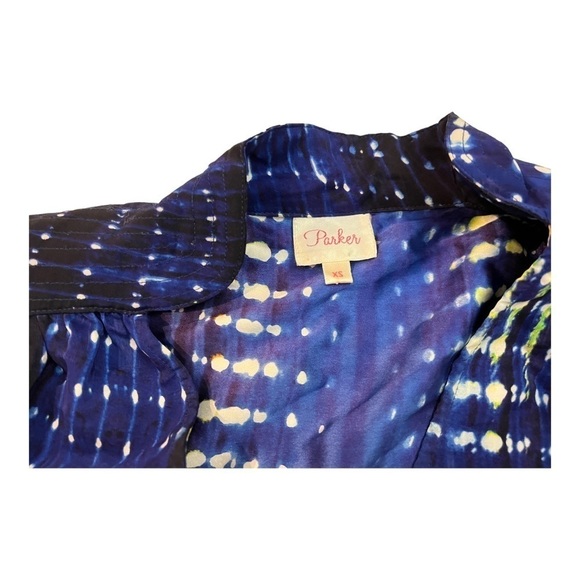 Parker Blue Multicolor Printed Silk Mini Dress XS - Picture 5 of 11